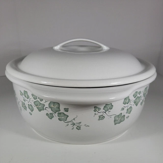 Corelle Coordinates 2.5 Qt Baking Dish Dutch Oven Lid Callaway Ivy 10” Diam 4”T