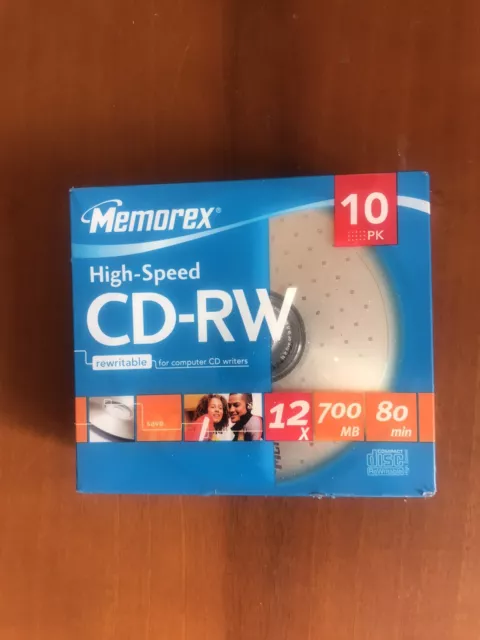 10 CD-RW High Speed Rewritable Memorex. 12x, 700mb, 80mn. Neufs. New.