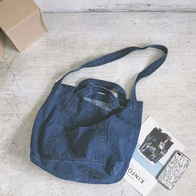 Canvas Hangdle Bag Denim Shoulder Handbag Casual Denim Tote Retro Canvas Bag