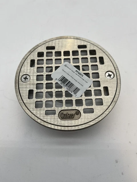 Oatey PVC Shower Drain Nickel Finish 2"-3" with 4" Strainer PF42874