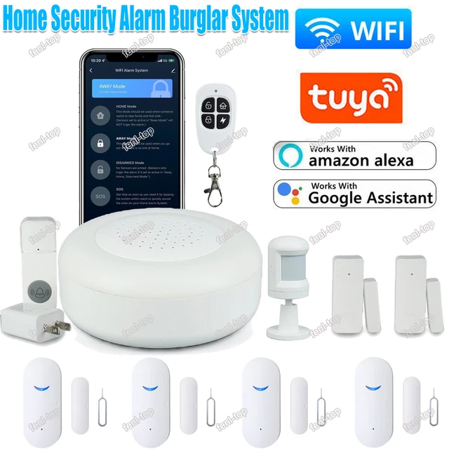Wireless Home Security WiFi Alarm Burglar System Alexa Smart Life Tuya APP Push