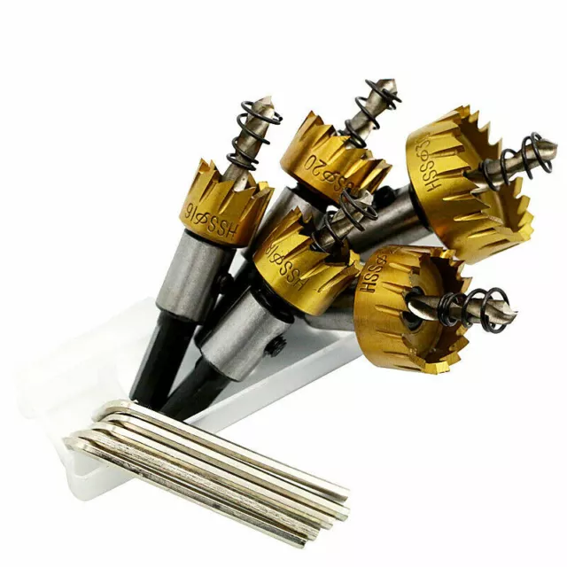 5PCS Hole Saw Opener Tooth Cutter Carbide Tip Drill Bit Set For Wood Steel Tool