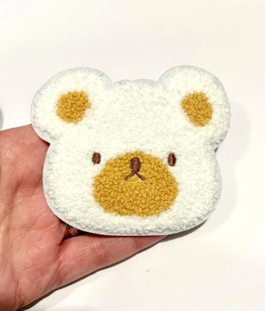 Großer Raupen Teddybär Aufnäher, bestickte Nähapplikation