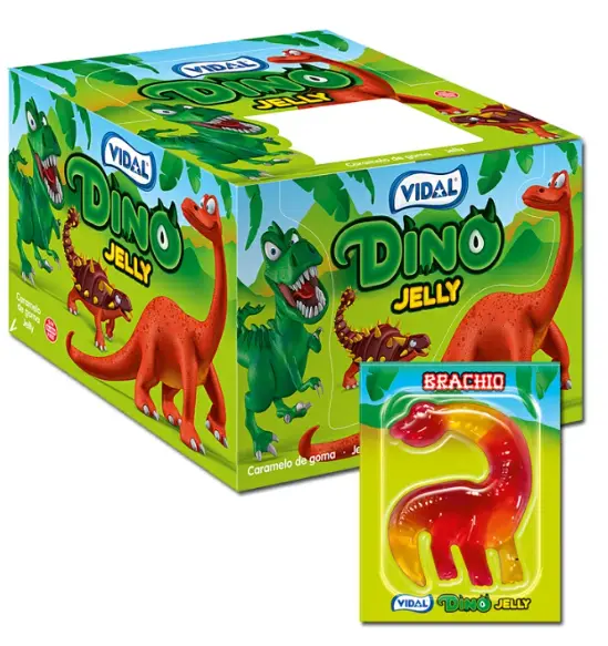 931621 8 X 44g 4PK VIDAL DINO GUMMI GUMMY CANDY DESIGN / FLAVOUR PICKED RANDOMLY