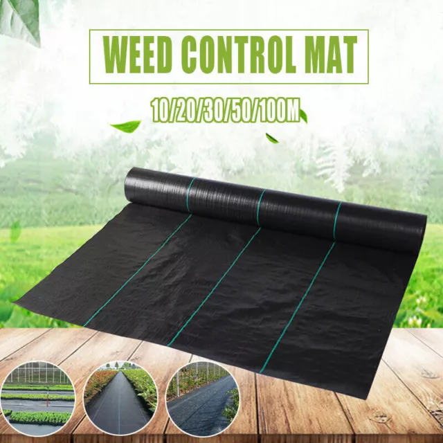 10/20/30/50/100M Weedmat Weed Control Mat Matting Woven Fabric Plant PE  AU