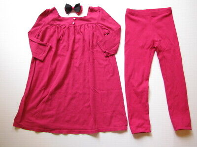 Baby Gap Girls Playtime Favorites Hot Pink LS Dress & Leggings Size 5T GUC EUC