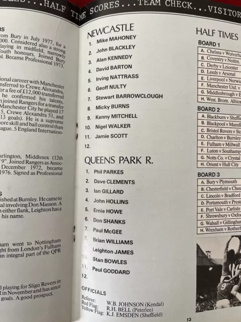 Football Programme - Newcastle v Queen’s Park Rangers - Div 1 - 22nd April 1978 3