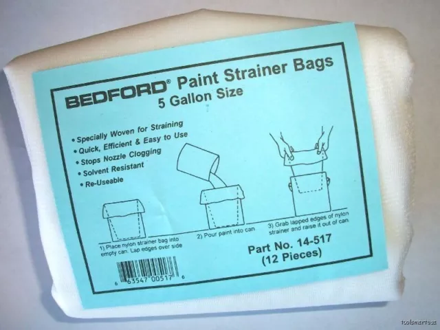 12 Paint Strainer Bags 5 gallon Woven &SolventResistant