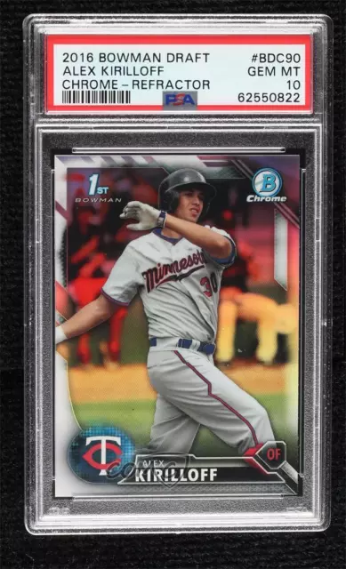 2016 Bowman Draft Chrome Picks Refractor Alex Kirilloff #BDC-90 PSA 10 GEM MT