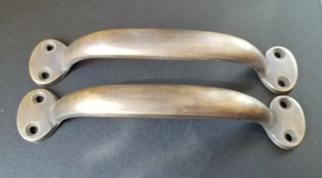 2 Solid Brass Large Strong File Cabinet Trunk Chest Handles Pull 5-1/2" wide #P1 2