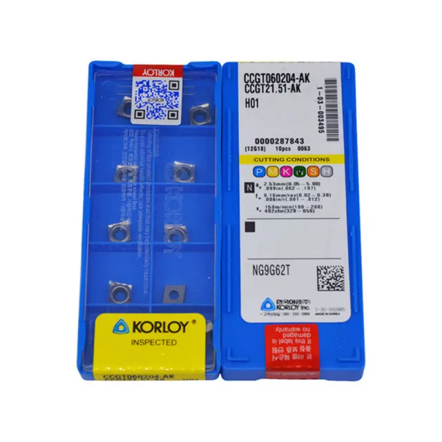 KORLOY CCGT060204-AK H01 CCGT21.51-AK H01 carbide inserts 10pcs(1box）