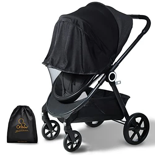 2-in-1 Baby Mosquito Net with UPF50+ Sunshade for Stroller,Breathable