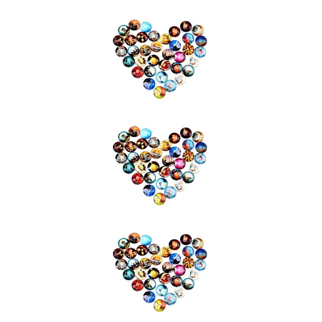 60 piezas Vidrio Redondo Cabujones Halloween Patrón Pegatinas Azulejos Para Joyería