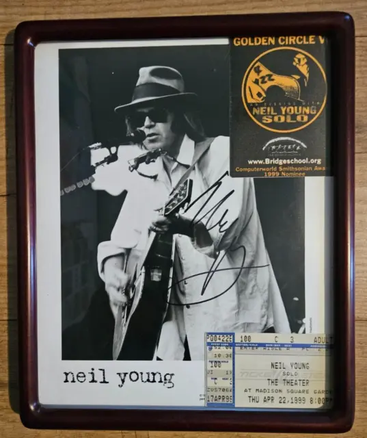 Neil Young Authentic Signed Autograph Promo Photo 8x10 Stub Backstage Pass Rare