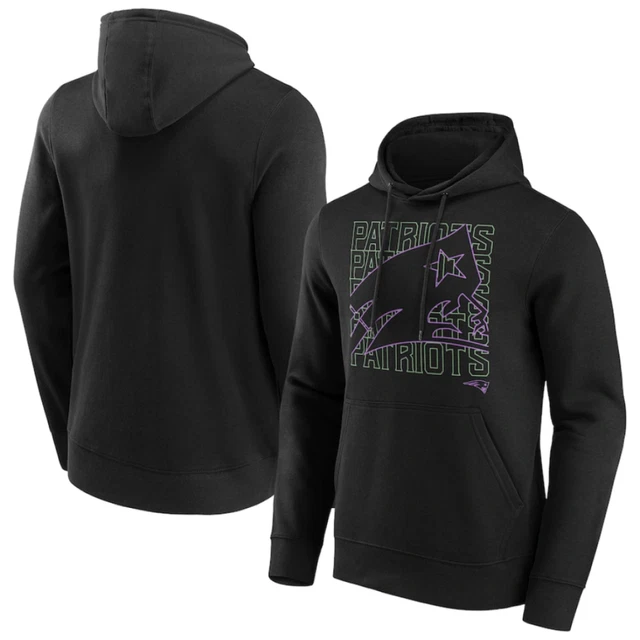 New England Patriots Hoodie (Size XL) Men's NFL Frame Logo Top - New