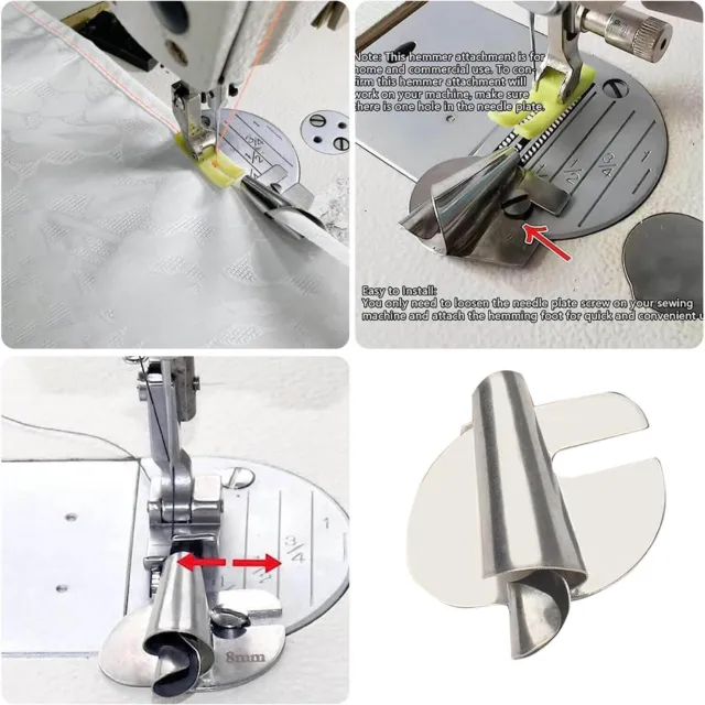 Adjustable Sewing Rolled Hemmer Foot,Upgraded 12-20mm,15-25mm