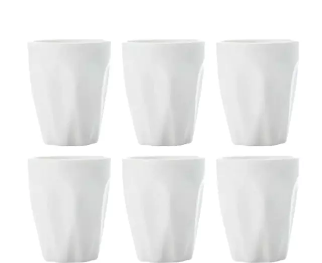 Set of 6 Maxwell and Williams 90mL White Basics Espresso Cups