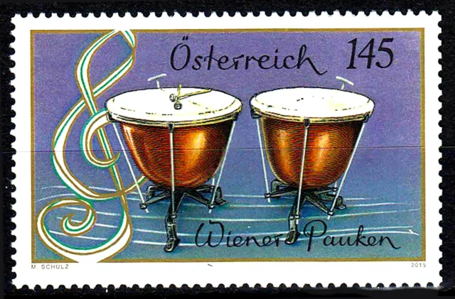 3180 postfrisch Österreich Jahrgang 2015 Musik Instrument Wiener Pauken Trommel