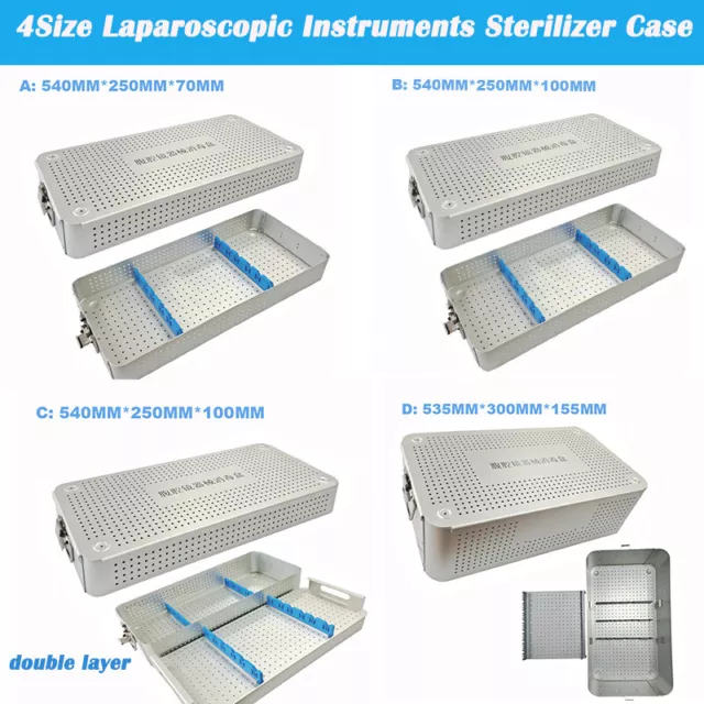 4 Type Laparoscopic Instruments Sterilization Casette Tray Aluminum Storage Box