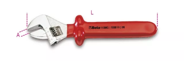 Beta Tools 110 MQ200 VDE 1000V Isolé Réglable Clé W Balance 200mm