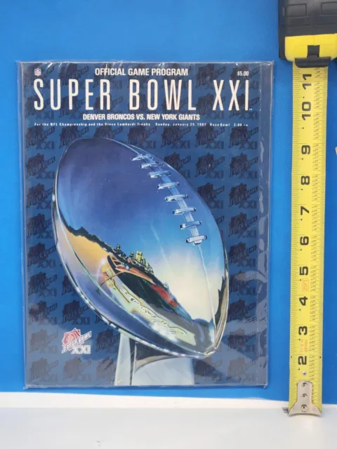 Vintage 1987 Super Bowl XXI Program: New York Giants vs Denver Broncos/Rose Bowl