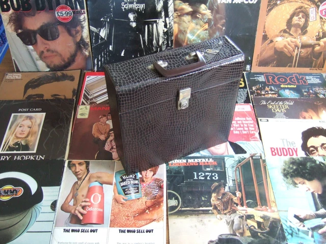 COLLECTION / JOB LOT OF  LPs IN A CARRY CASE THE WHO, MAYALL, BEATLES ALL LISTED