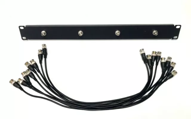 Front or Rear Rack Kit 1U BNC 4 Antenna Splitter 8 20" cables. Shure, Sennheiser