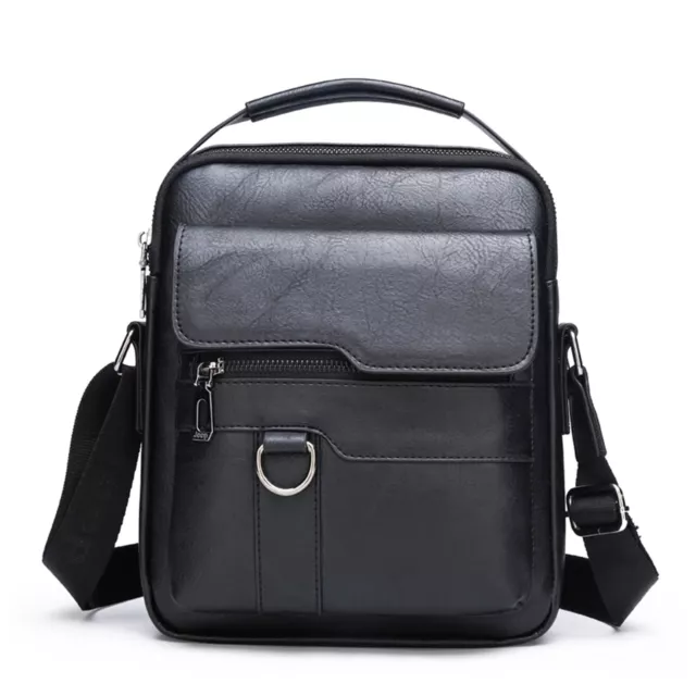 Mens Small Crossbody Bag PU Leather Messenger Shoulder Bag Satchel Purse Handbag