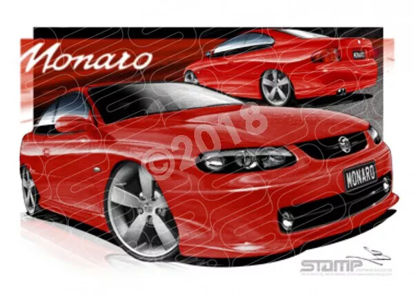 Monaro V2 MONARO V2 II FLAME RED A2 FRAMED PRINT (HC84B)