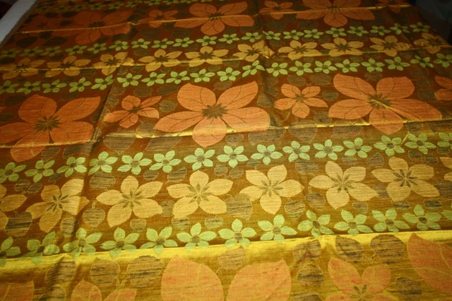 Coupon De Tissu D'ameublement Vintage Floral Multicolore - Neuf, Jamais Utilisé