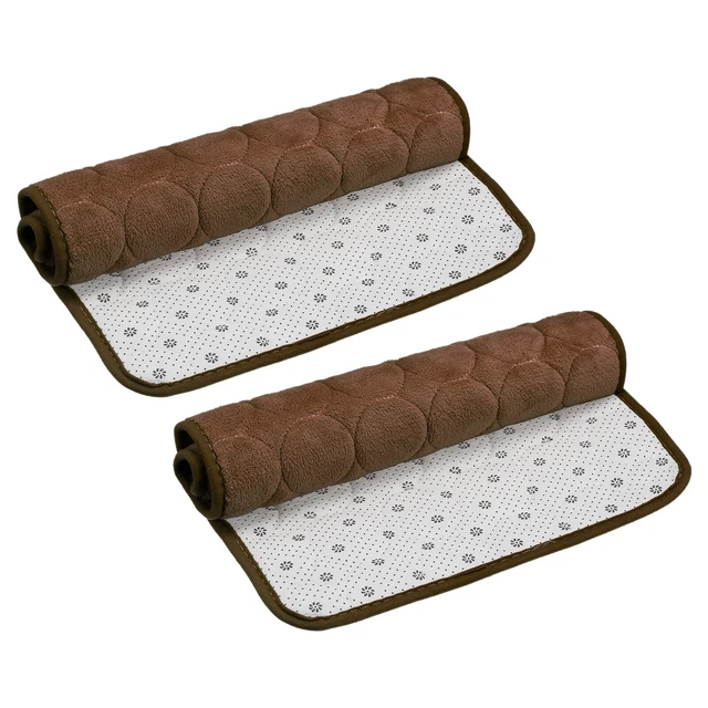 Tappetino da bagno in memory foam 2 pz, 15,7"" x 24"" tappeto da bagno in pile corallo - marrone scuro