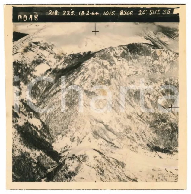 Febbraio 1944 WW2 ITALIA - ALPI - Fotografia AEREA militare 14x14 cm (10)