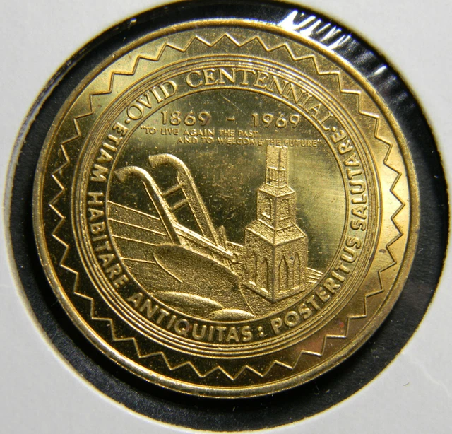 1969 USA Michigan Ovid Centennial Medal  (087)