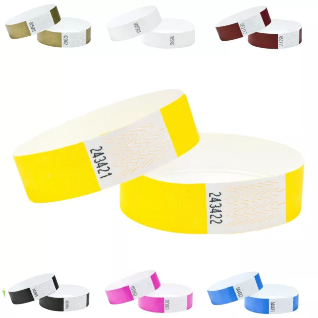 Tyvek Wristbands, Security, ID, Party, Events,Sporting Events tags 100 PLAIN 1"