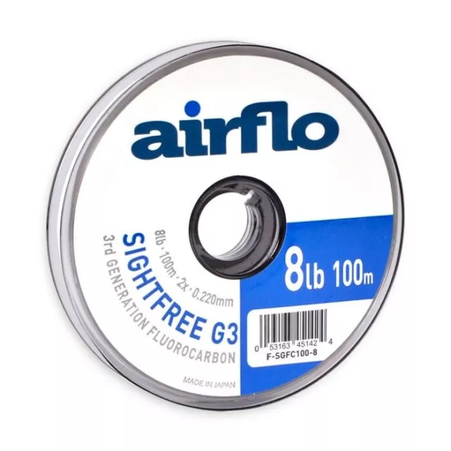 Airflo G3 Sightfree 3rd Generation Clear Fluorocarbon Fly Fishing Tippet 50m100m