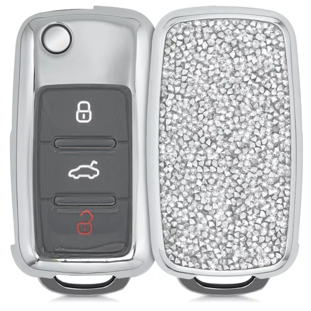 Carcasa protectora brillante para mando de coche compatible con VW Skoda Seat