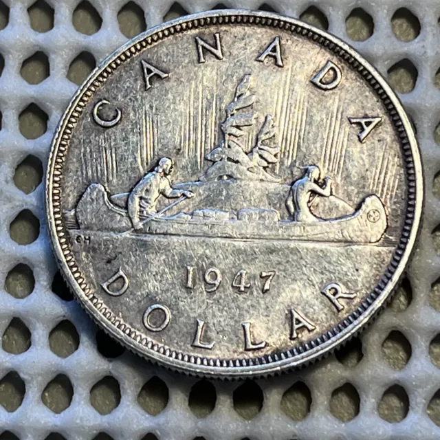 Canada 1947 Blunt 7 Silver Dollar Coin