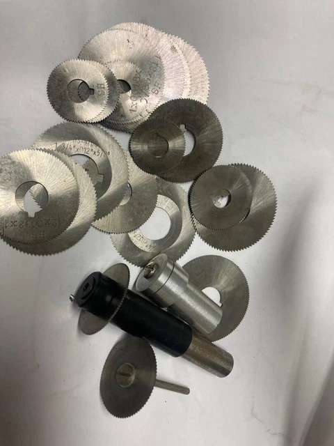 Mini Slitting Saw Lot With 3 Arbors Jewelers Watchmaker
