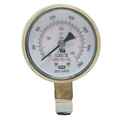 Pressure Gauge, 2 In, 4000 Psi, Brass, 1/4 in Npt ORS Nasco Best Welds