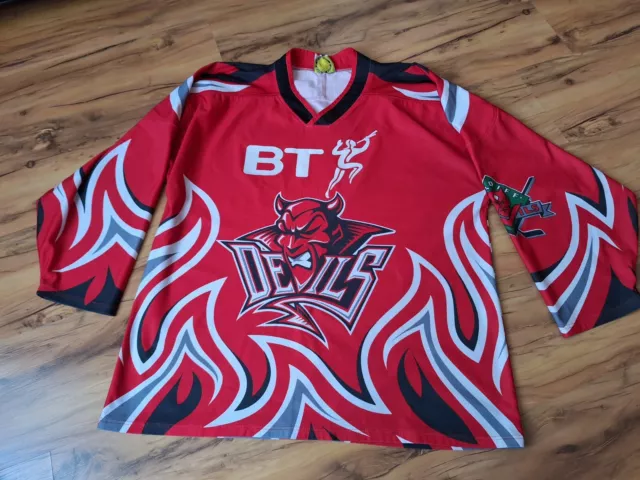 Cardiff Devils ice hockey jersey BT sponsored size Large