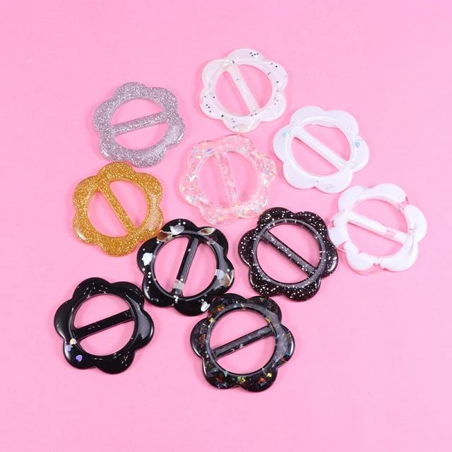 10 piezas Camiseta Resina Clips Hueca Flor Forma Camiseta Bufanda Clip Decoración Ri