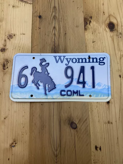 Vintage Wyoming US Car License Number Plate 6 941