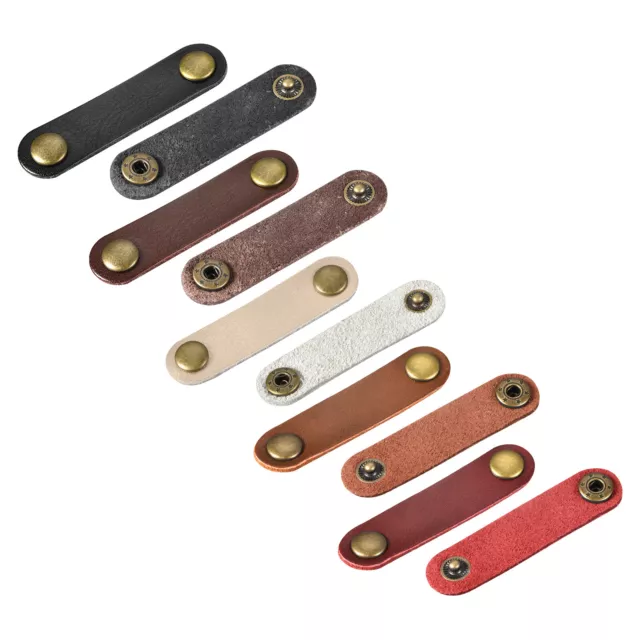 Leather Cable Straps Cord Organizer Cable Ties, 5 Colors, Pack of 10