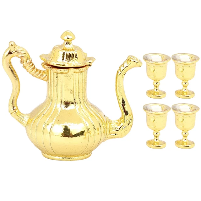 Alloy Child Mini Teapot Dollhouse Miniature Kitchen Accessories