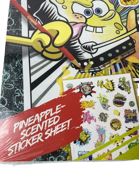 SPONGEBOB COLORING BOOK with scented stickers! New Crayola Colouring ...