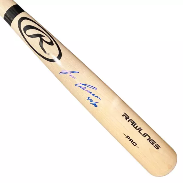 Jose Canseco Signed 40/40 Inscription Rawlings Blonde Baseball Bat (JSA)