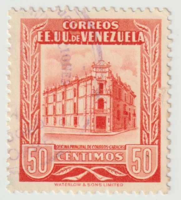 1953 Venezuela - Caracas Post Office "EE. UU. " - 50 C Stamp