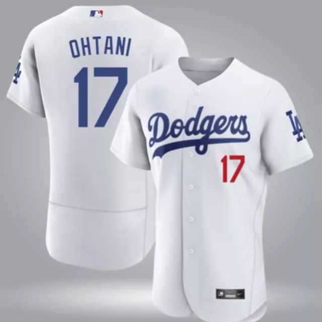 Men Shohei Ohtani #17 Los Angeles Dodgers White Flex Base Jersey Stitched 3