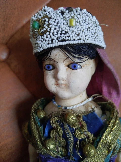 Poupée Ancienne Huard – 36 Cm – Tête En Carton Bouilli, Corps En Paille – Rare Collection