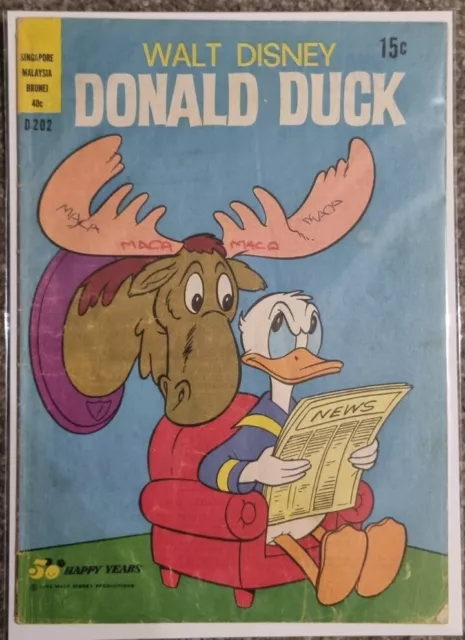 Walt Disney Donald Duck D202 - Australian Disney Comics - 1973 - 50 Happy Years